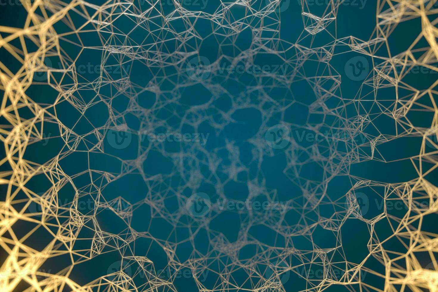 Blue biology grid with connect constrains, 3d rendering. photo