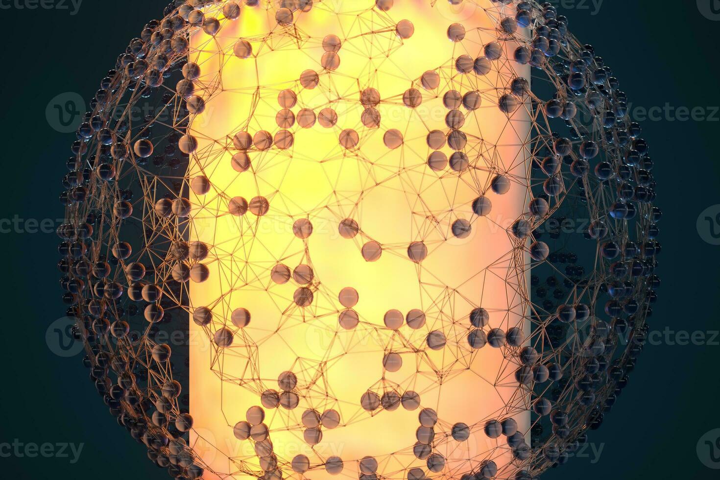 Blue biology grid with connect constrains, 3d rendering. photo