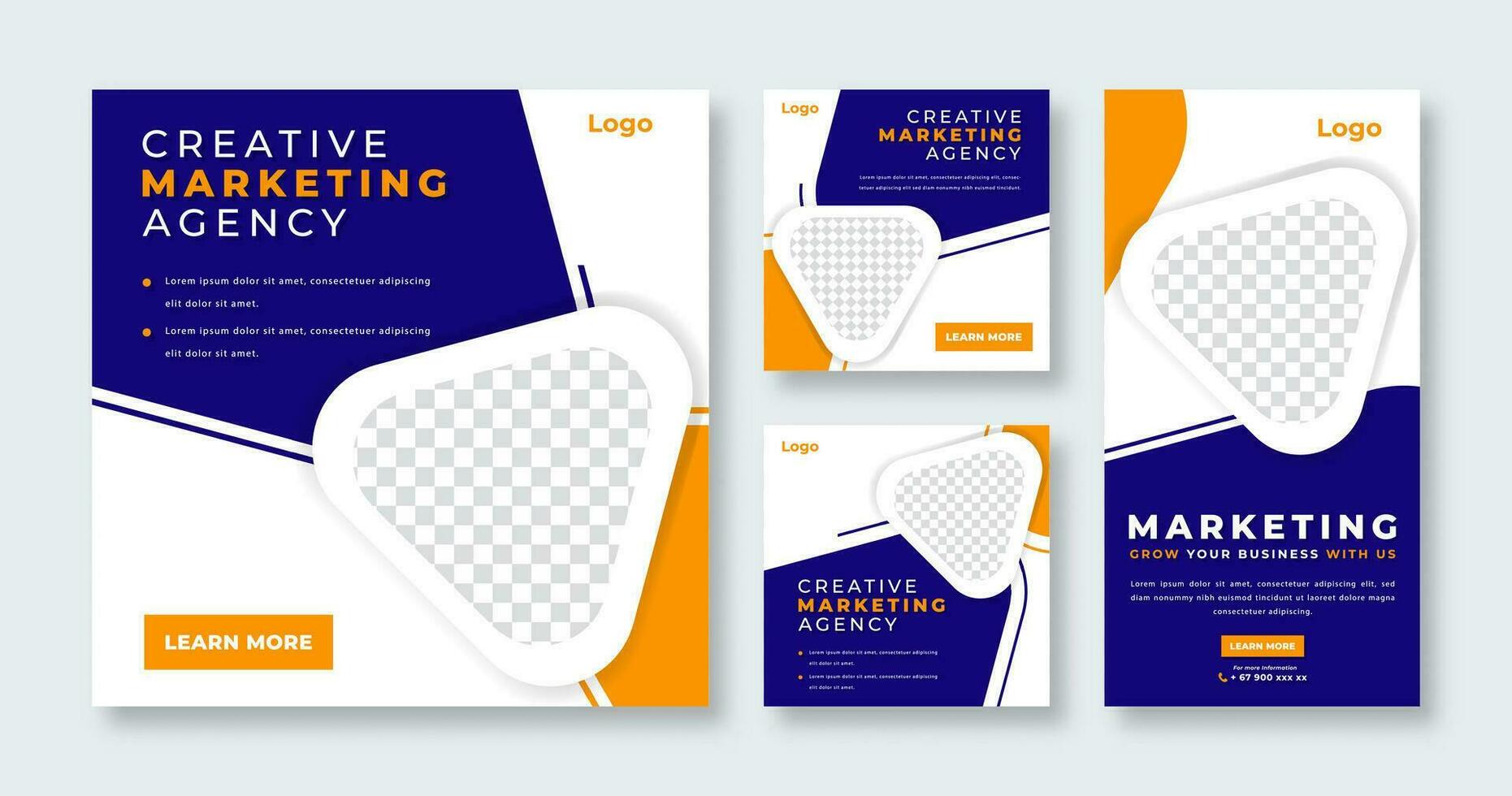 Creative Marketing Agency Social Media Post for Online Marketing Promotion Banner, Story and Web Internet Ads Flyer vector