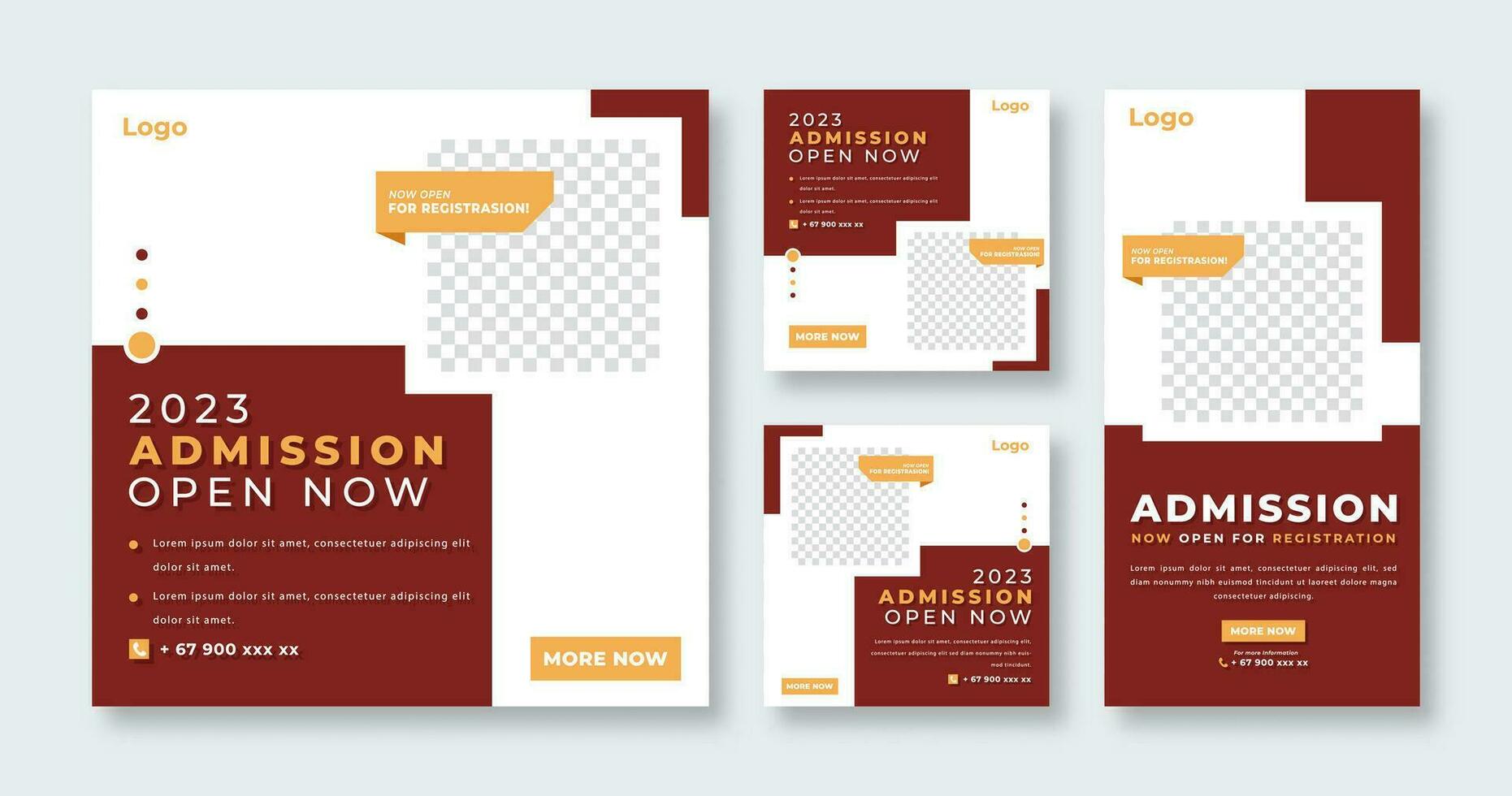 School Education Admission Social Media Post for Online Marketing Promotion Banner, Story and Web Internet Ads Flyer vector