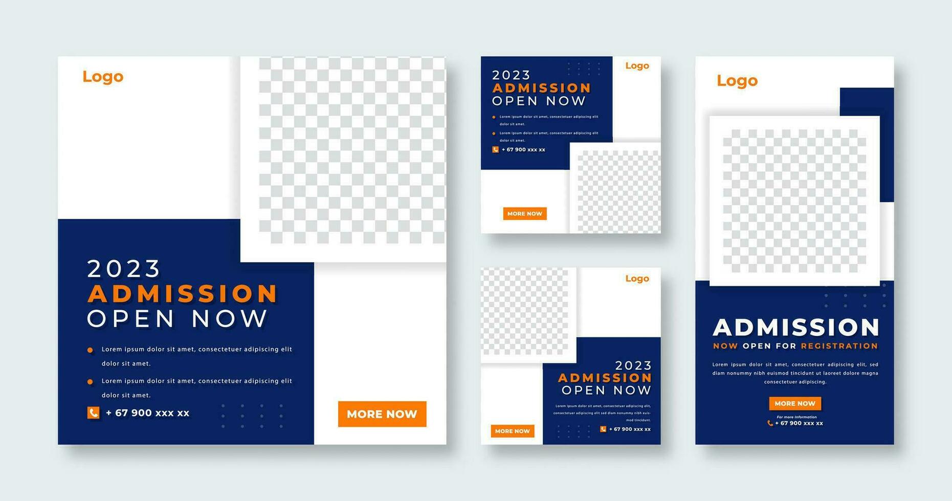 School Education Admission Social Media Post for Online Marketing Promotion Banner, Story and Web Internet Ads Flyer vector