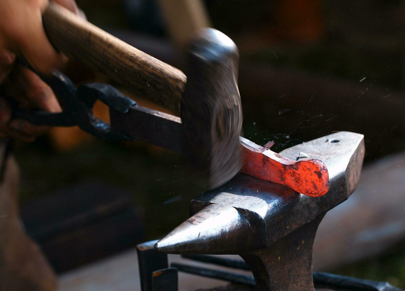 The blacksmith's skilled hands photo