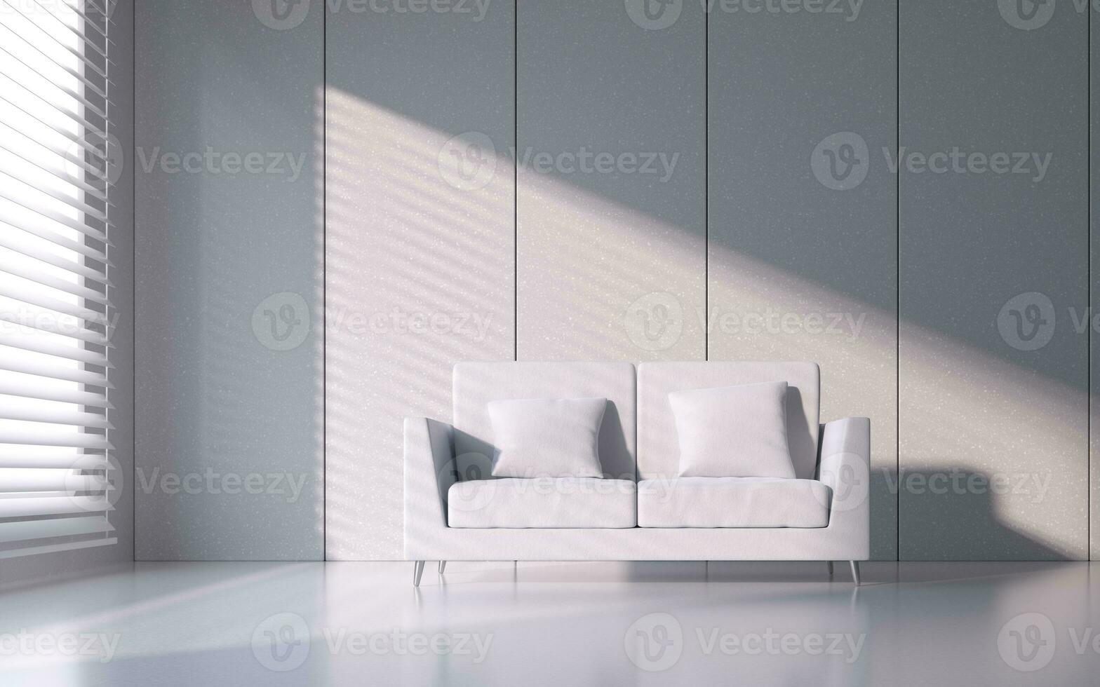 Sofa in the empty room, 3d rendering. photo