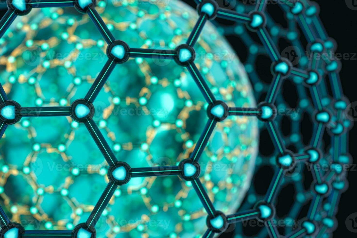 Cells and biological chain,molecules and abstract conception,3d rendering. photo
