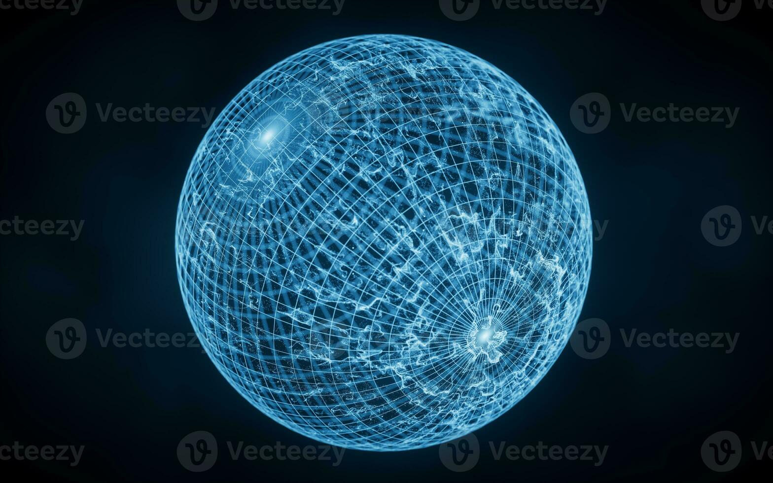 Wave particles with the shape of sphere, 3d rendering. photo
