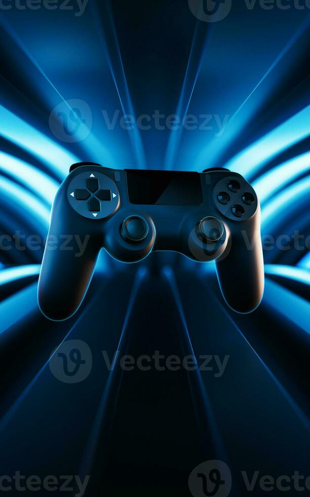 Gamepad in a room, 3d rendering. photo