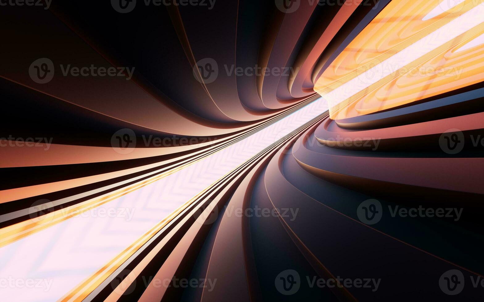 Neon lights and tunnels, 3d rendering. photo