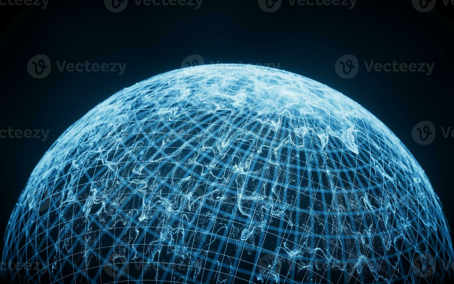 Wave particles with the shape of sphere, 3d rendering. photo