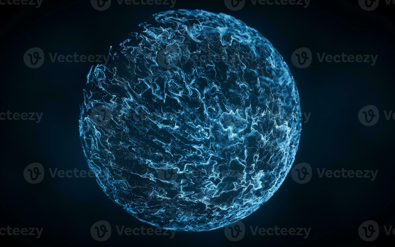 Wave particles with the shape of sphere, 3d rendering. photo