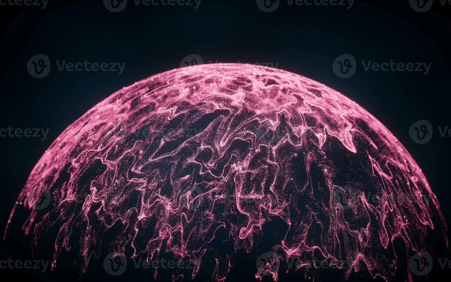 Wave particles with the shape of sphere, 3d rendering. photo