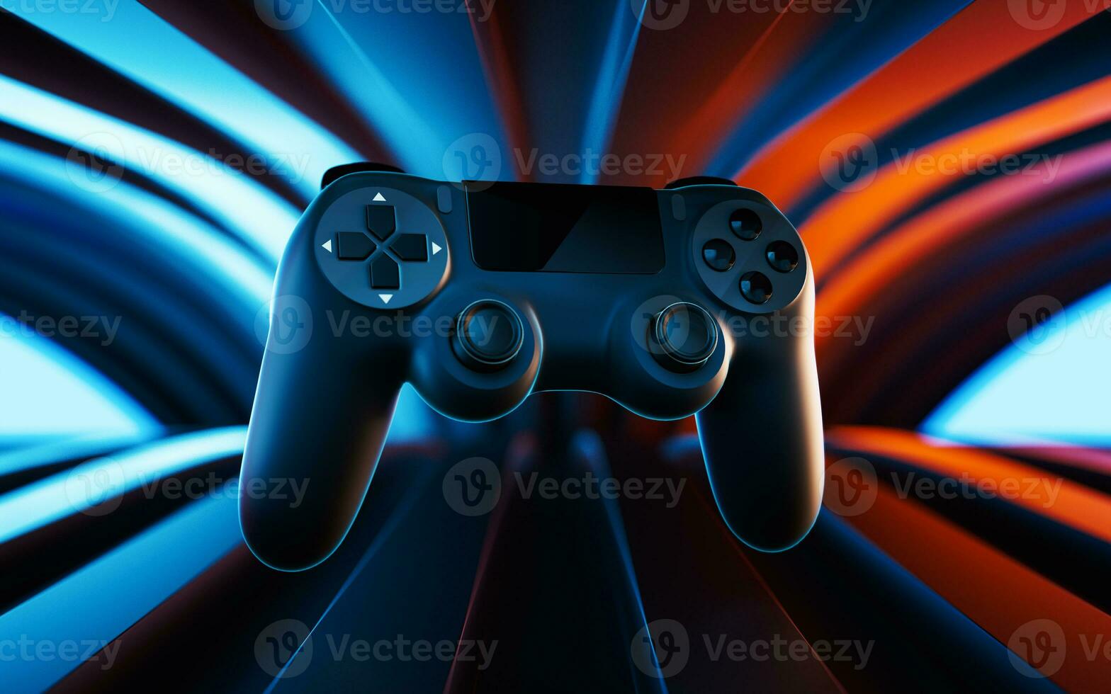 Gamepad in a room, 3d rendering. photo