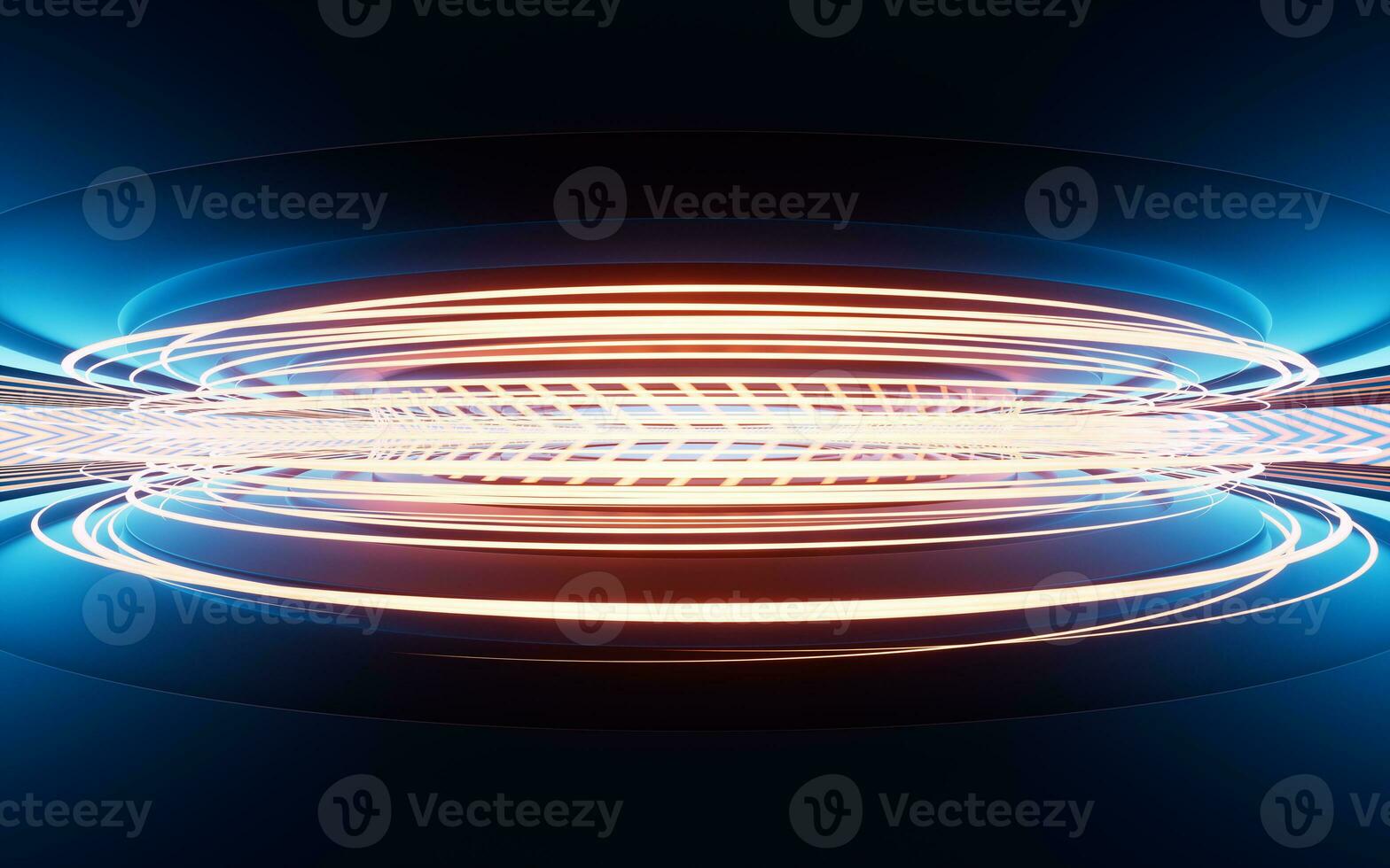 Neon lights and tunnels, 3d rendering. photo