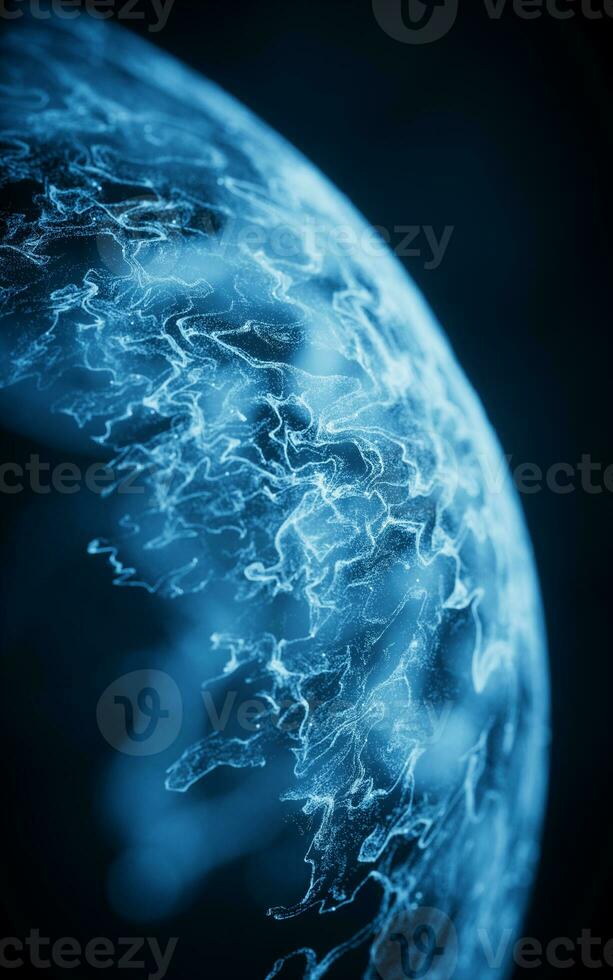 Wave particles with the shape of sphere, 3d rendering. photo