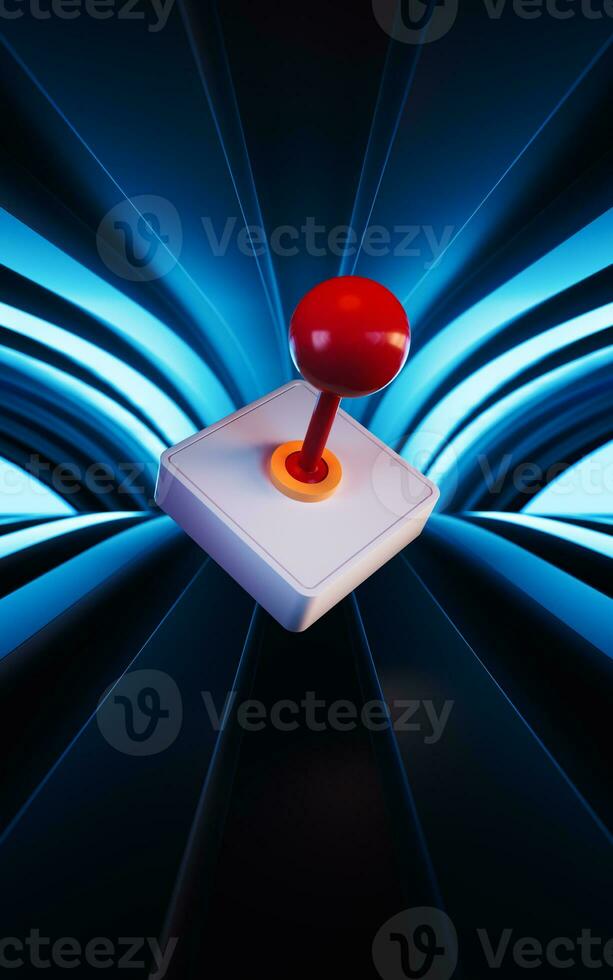 Game hand control, joystick equipment, 3d rendering. photo