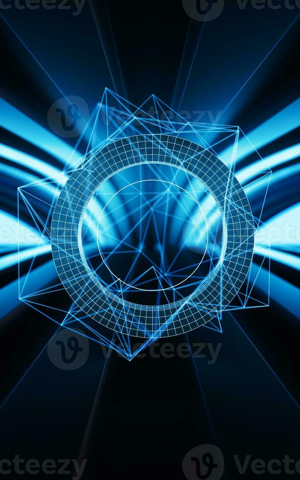 Data lines with mysterious background, 3d rendering. photo