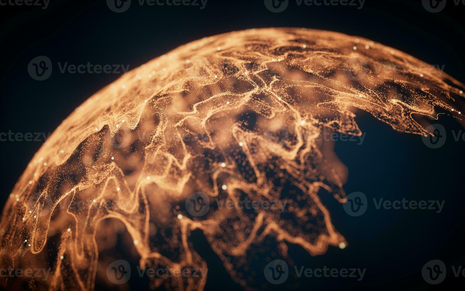 Wave particles with the shape of sphere, 3d rendering. photo