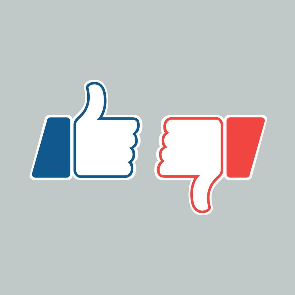 Like Dislike, thumbs up and down vector illustration