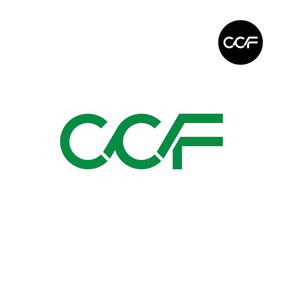 letra CCF monograma logo diseño vector