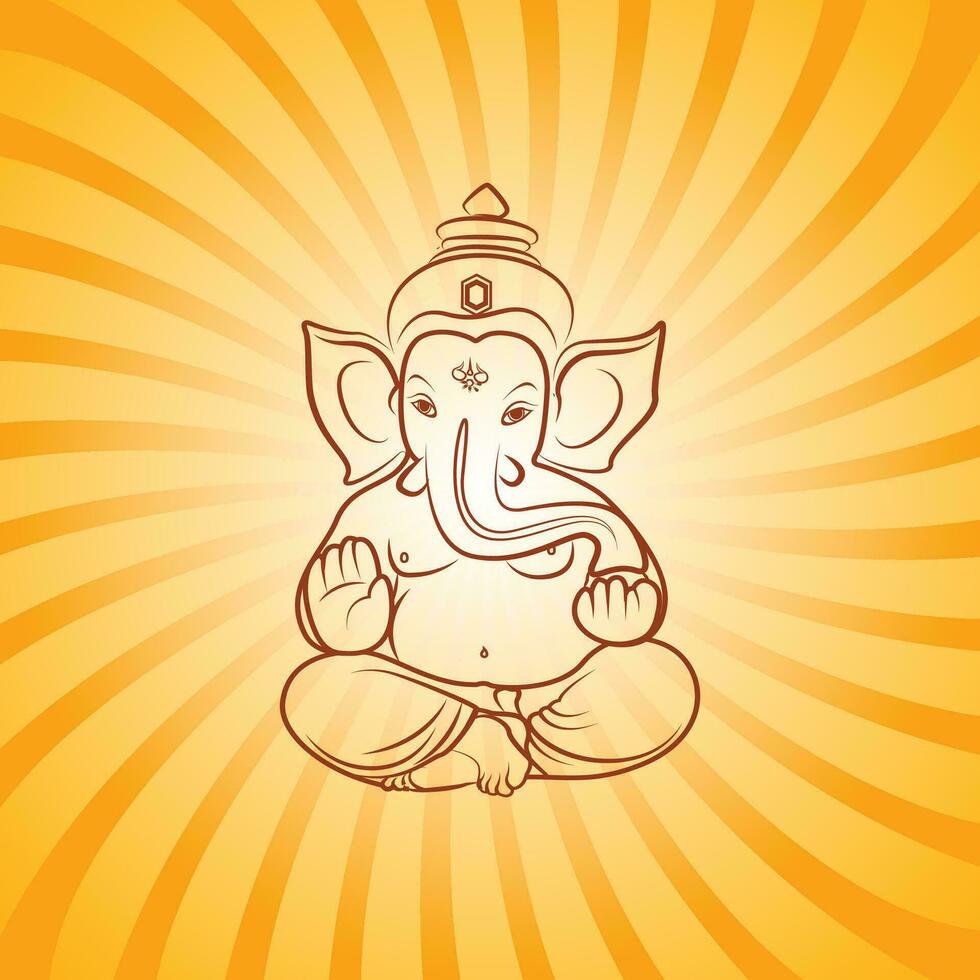 ganesh chaturti, ganesh arte, ganesh vector ilustración