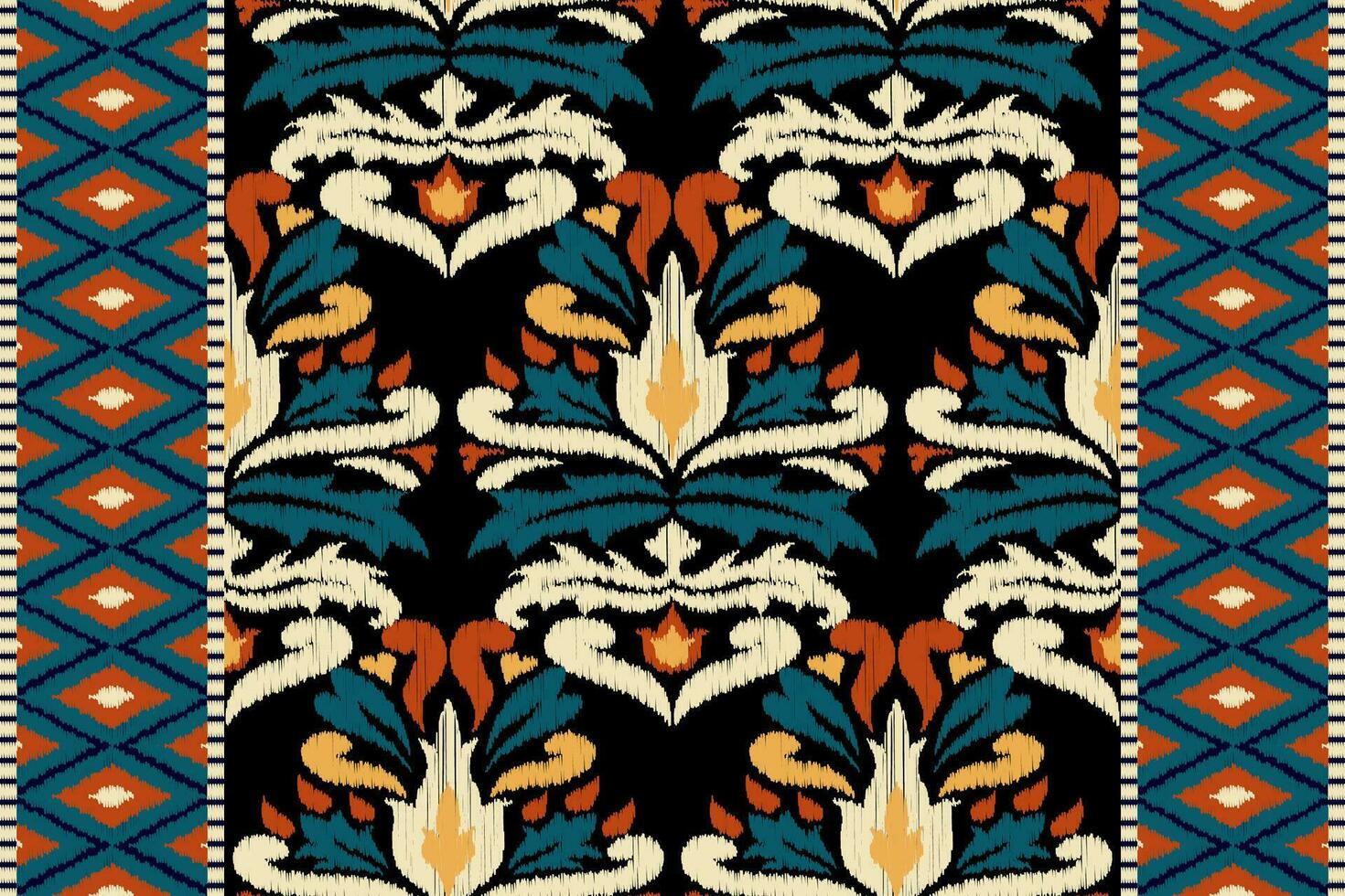 Ikat ethnic oriental seamless pattern traditional. design for clothing,fabric,carpet,wallpaper,texture,wrapping vector