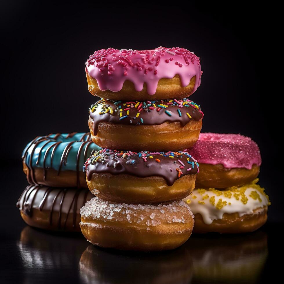 Realistic photo of Donut. Close-Up Food Photography. AI Generated