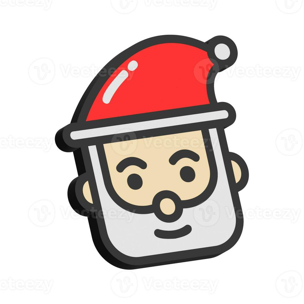 3D Illustration of Santa Claus Isolated on White Background photo