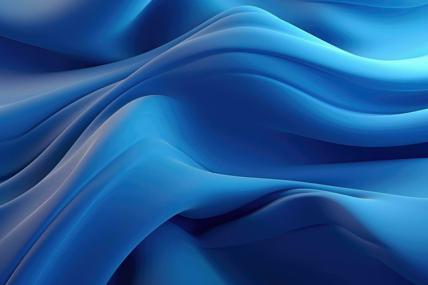 Abstract blue wavy background. 3d rendering, 3d illustration. Abstract Background with 3D Wave blue Gradient Silk Fabric, AI Generated photo