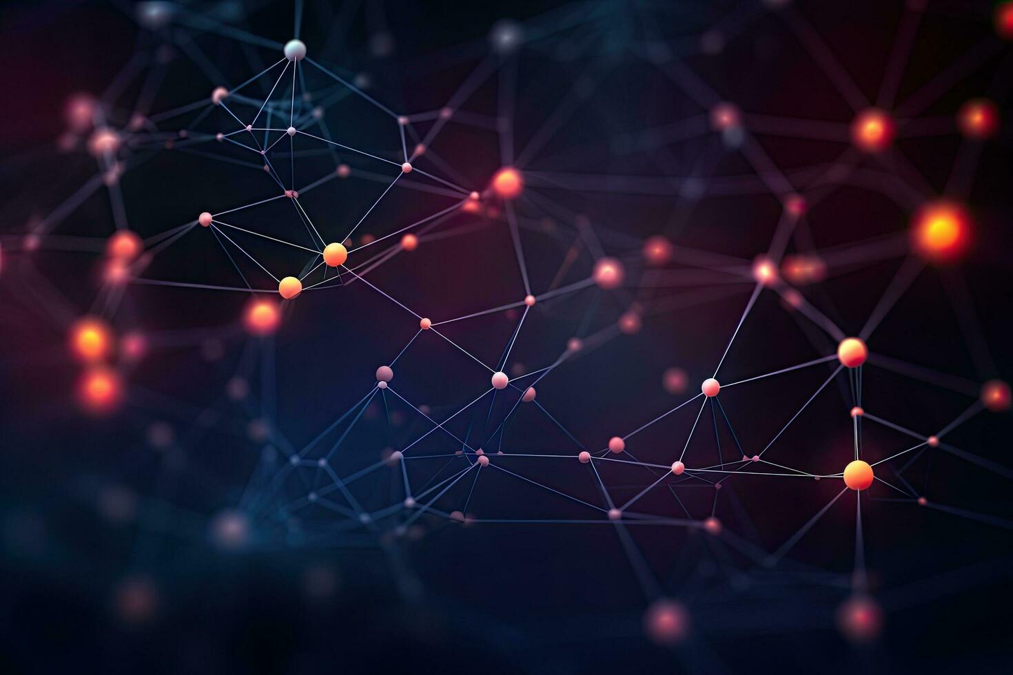 Abstract polygonal space low poly dark background with connecting dots and lines. 3d rendering, Abstract digital background of points and lines. Plexus. Big data. Network or connection, AI Generated photo
