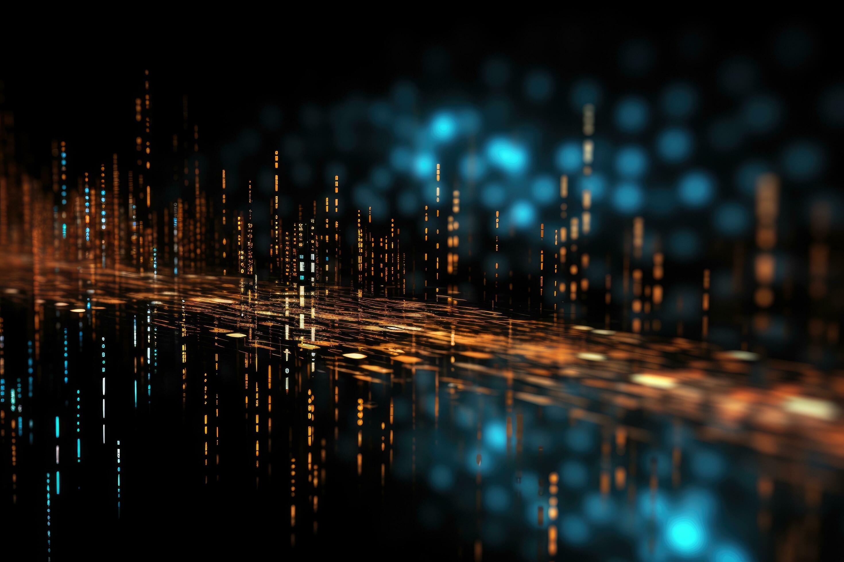 Abstract technology background with binary code. 3d rendering, 3d ...