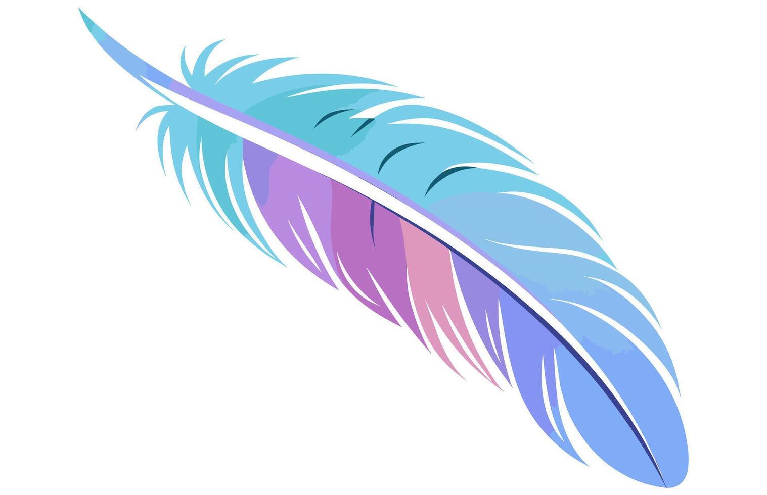 Colorful Feather Vector Illustration, Vector of a Bird Feather