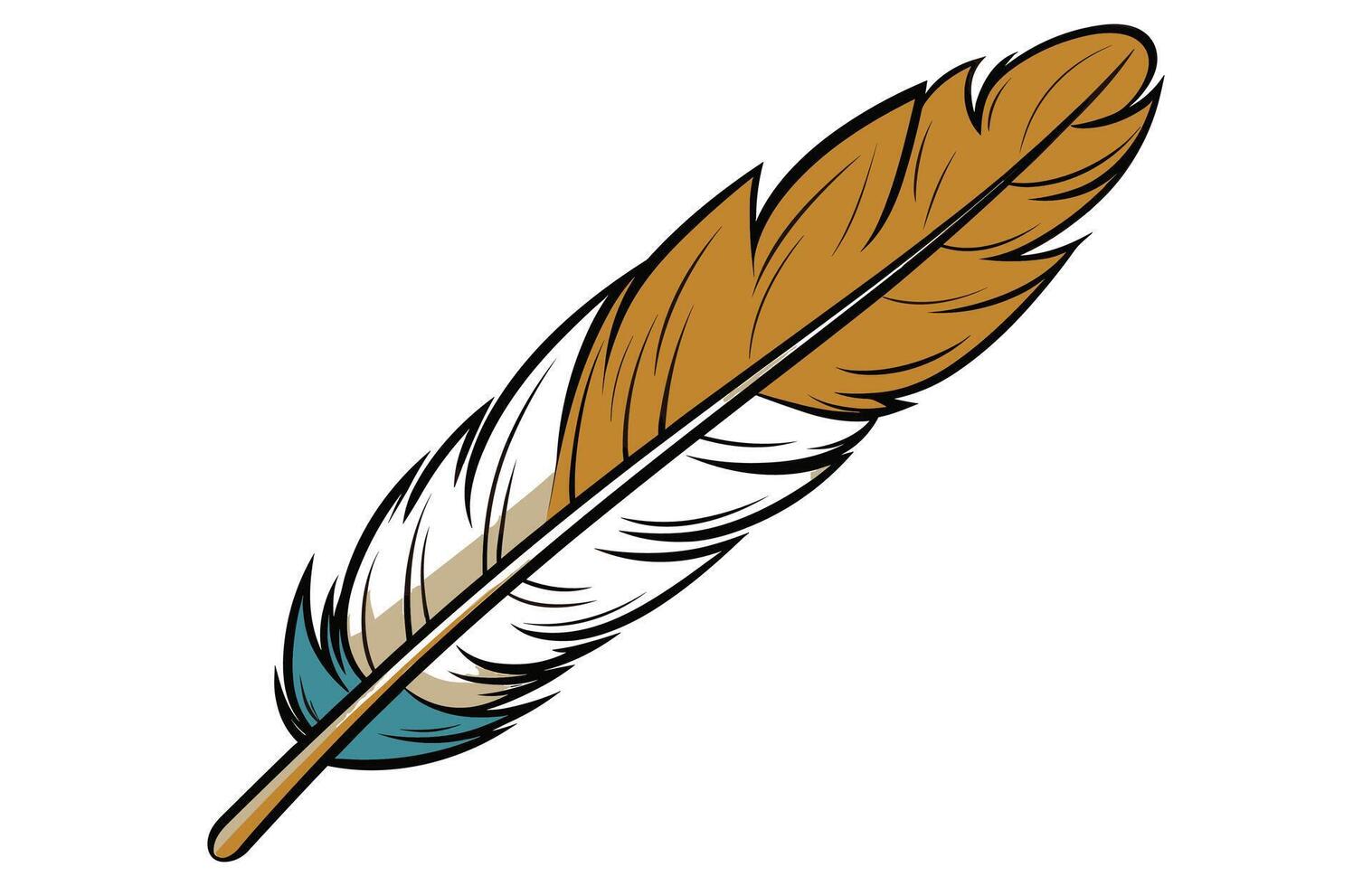 Colorful Feather Vector Illustration, Vector of a Bird Feather