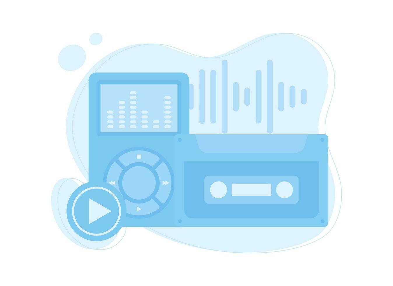 Radio is playing music concept flat illustration vector