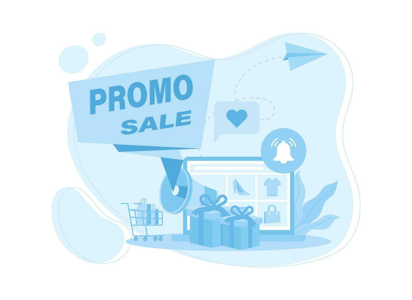 all prices of all promo items concept flat illustration vector