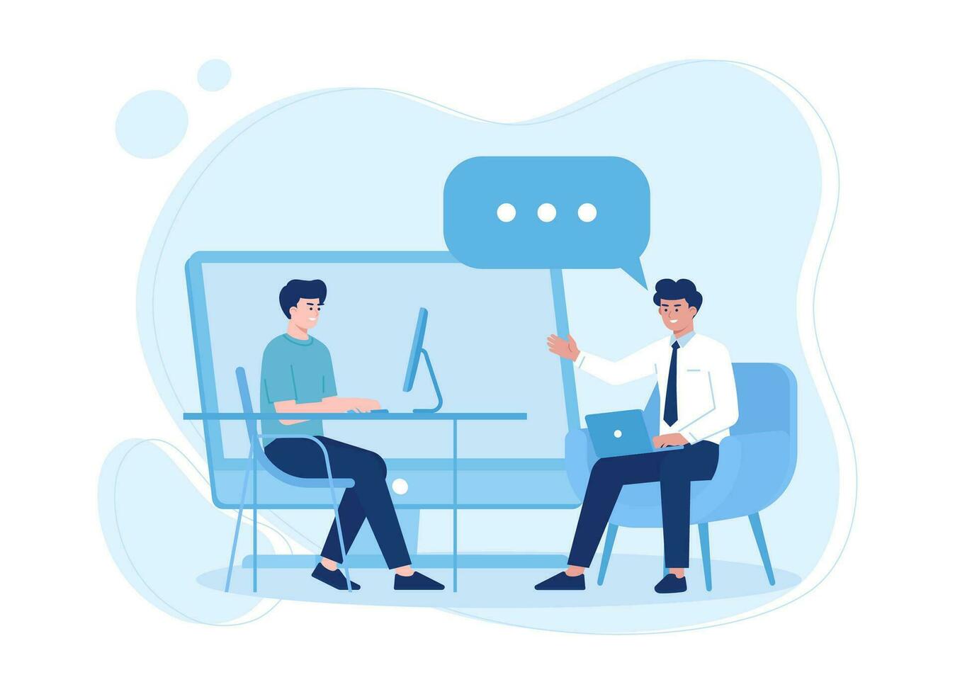 the people are having a meeting concept flat illustration vector