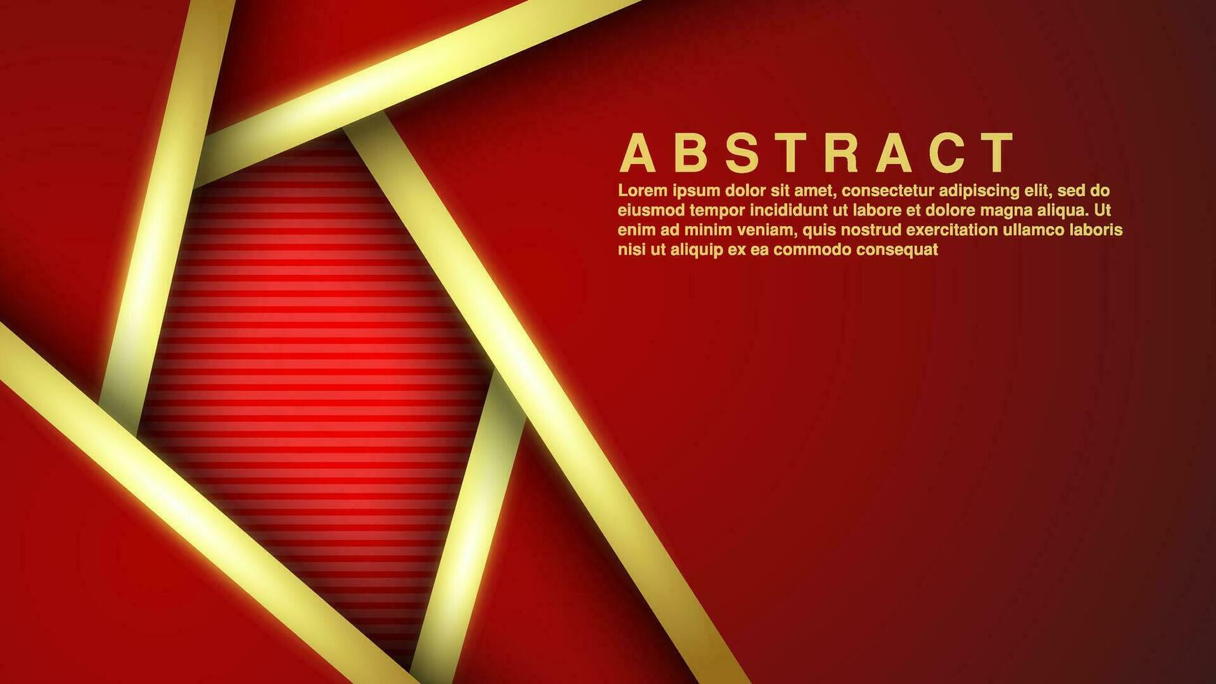 Abstract red color background overlapping gold line decoration layers with copy space for text. luxury style. Vector illustration
