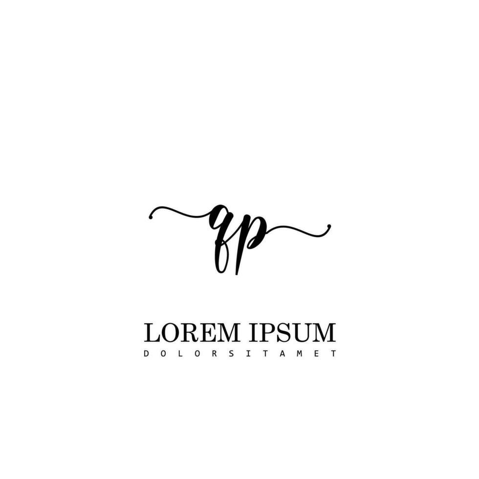 QP Initial Handwriting Template Design vector
