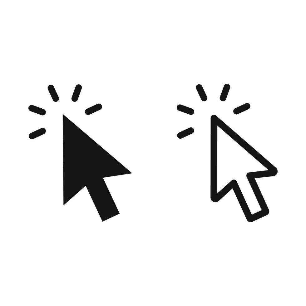 Pointer cursor mouse icon. Cursor vector icon. Cursor filled and line icon. Click arrow.