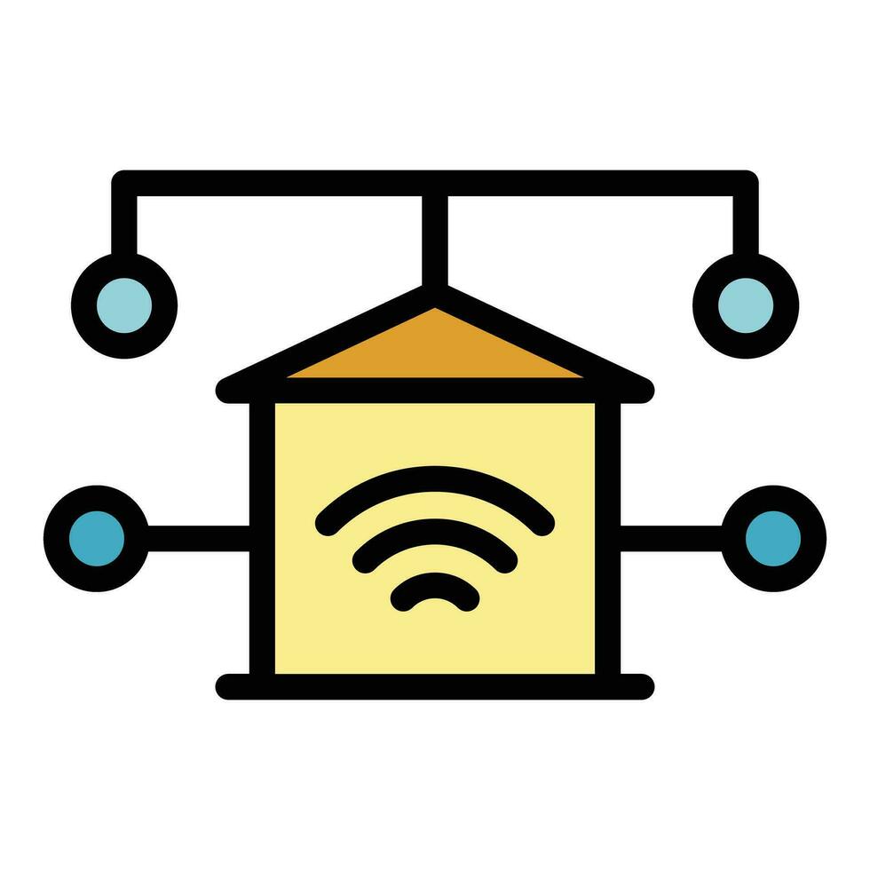 House wifi icon vector flat