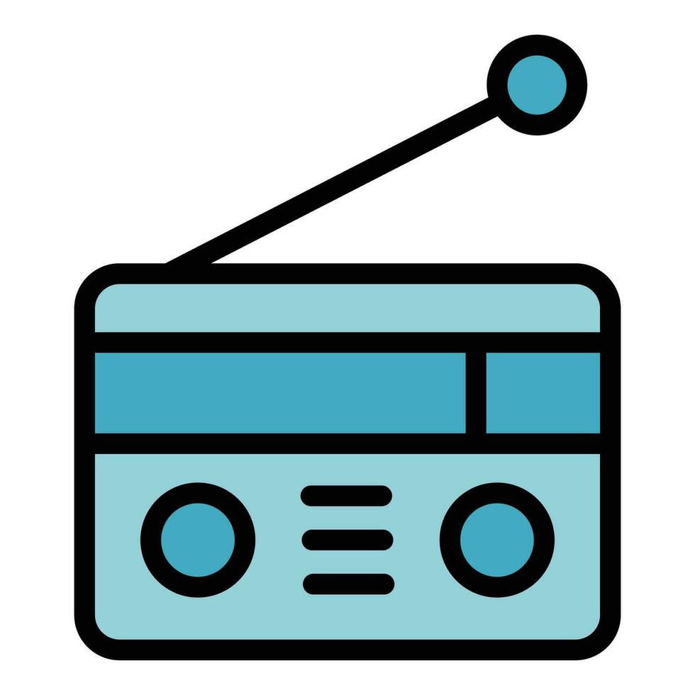 Radio stream icon vector flat