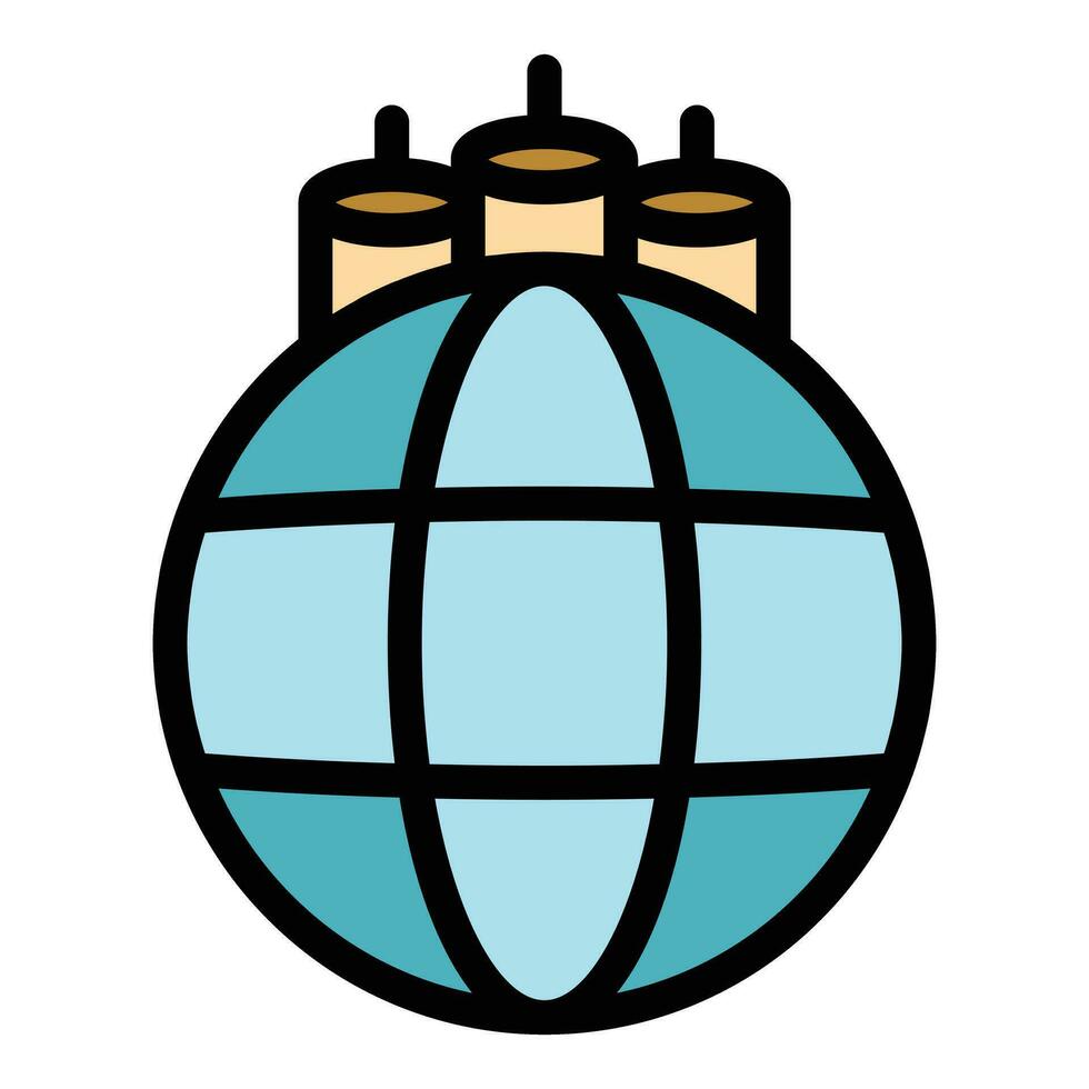 Global optic fiber icon vector flat