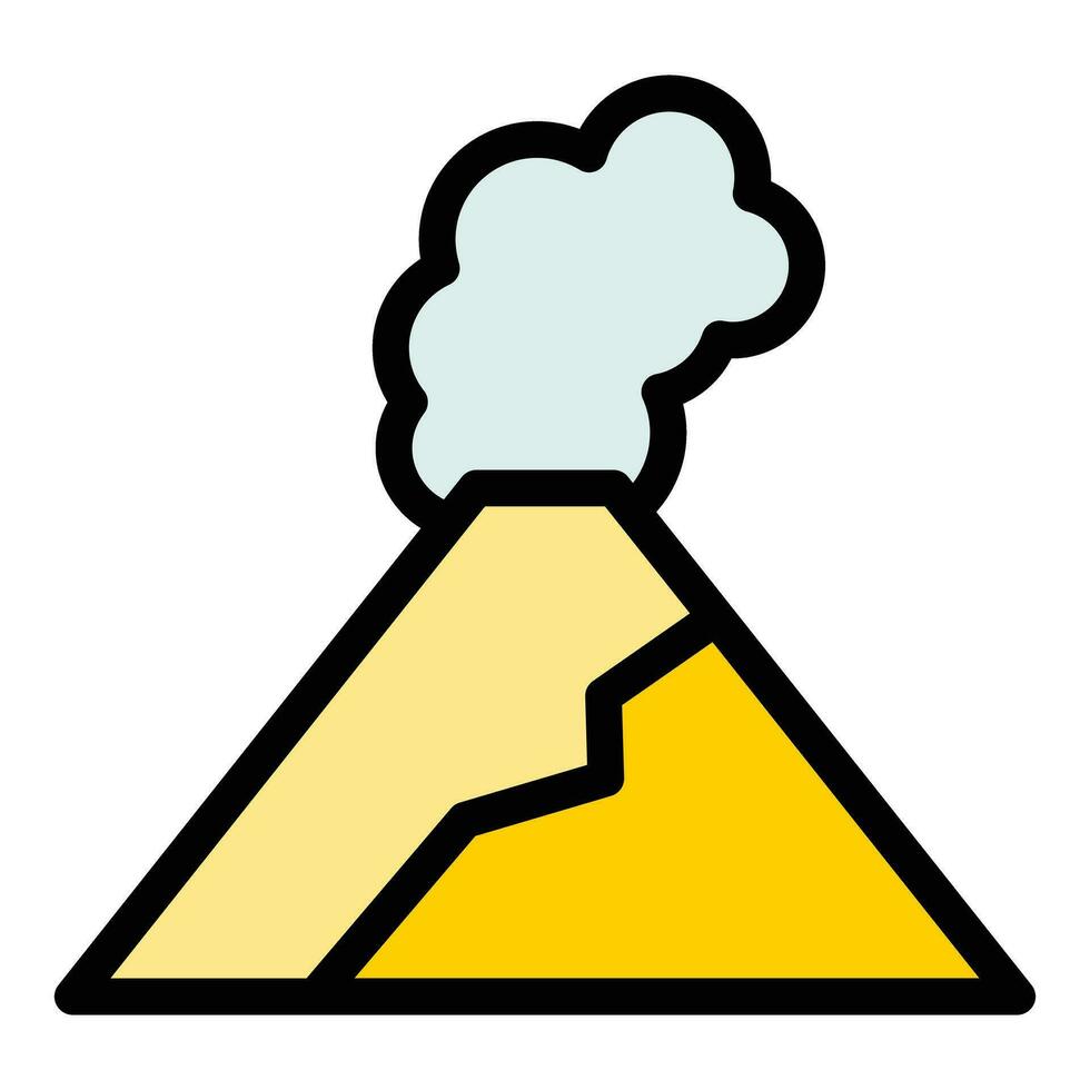 Smoke volcano icon vector flat