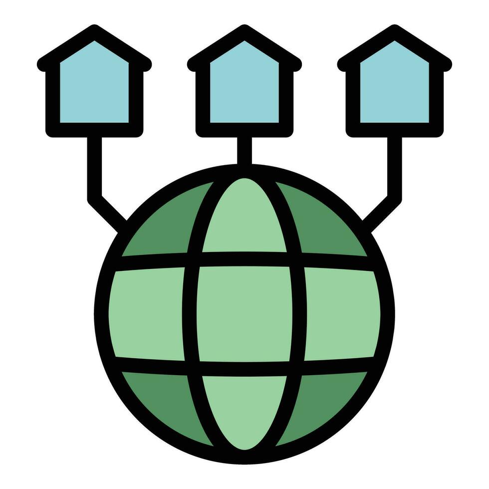 Global network icon vector flat