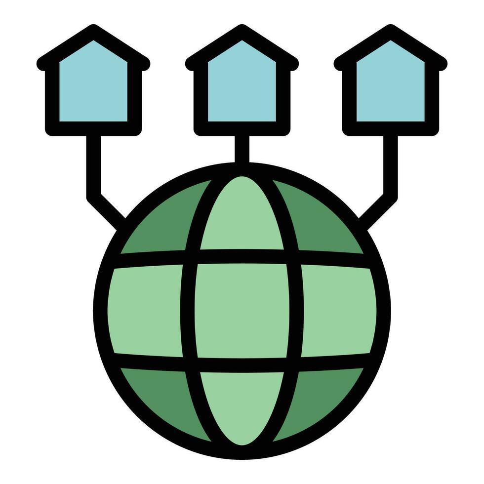 Global network icon vector flat