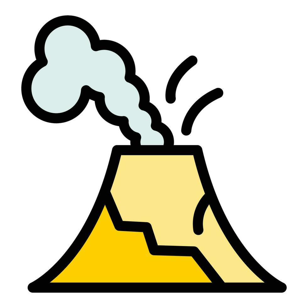 Rain volcano eruption icon vector flat