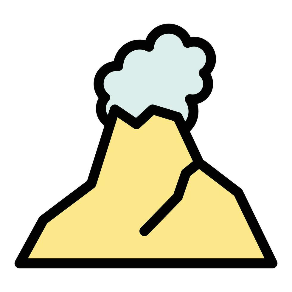 volcán icono vector plano