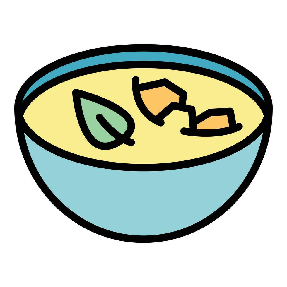 Vegan soup icon vector flat