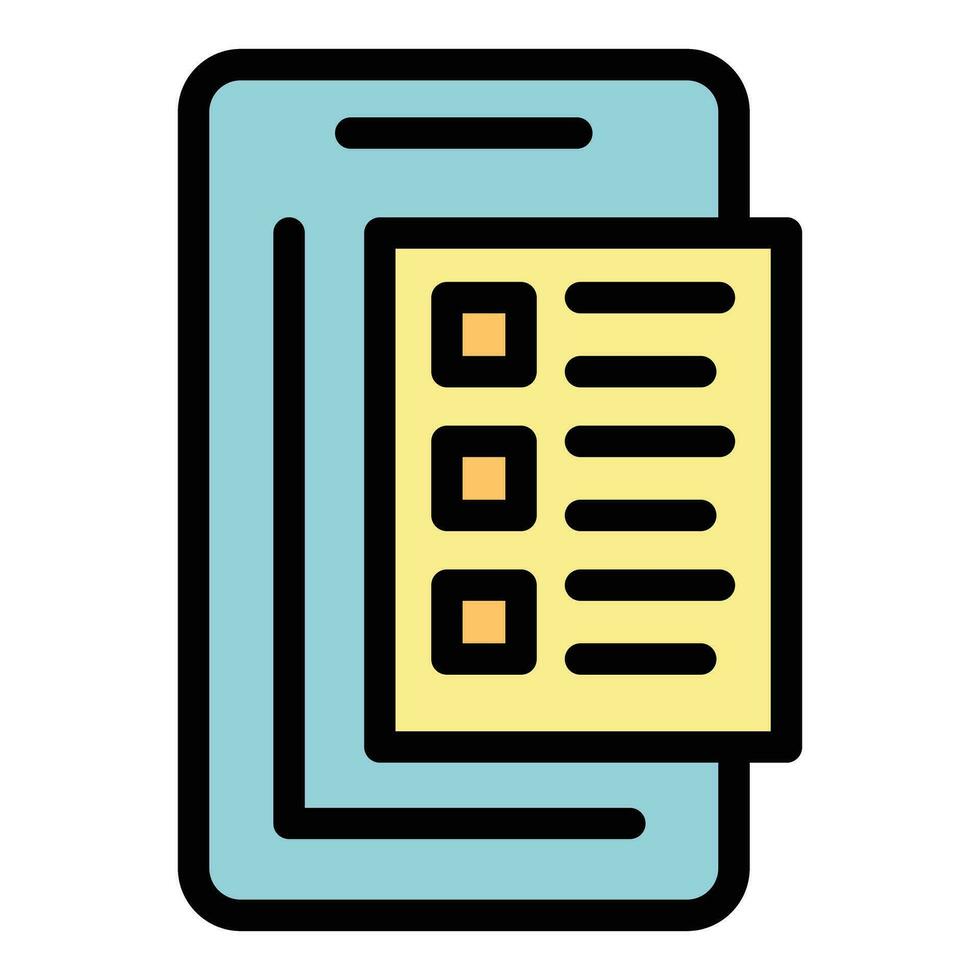 Smartphone poll icon vector flat