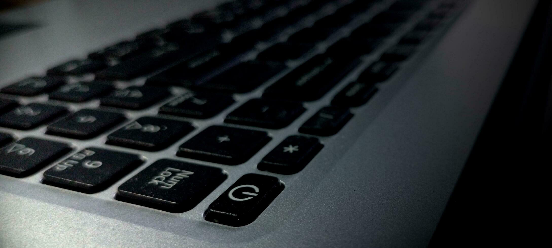 Close up of laptop keyboard photo