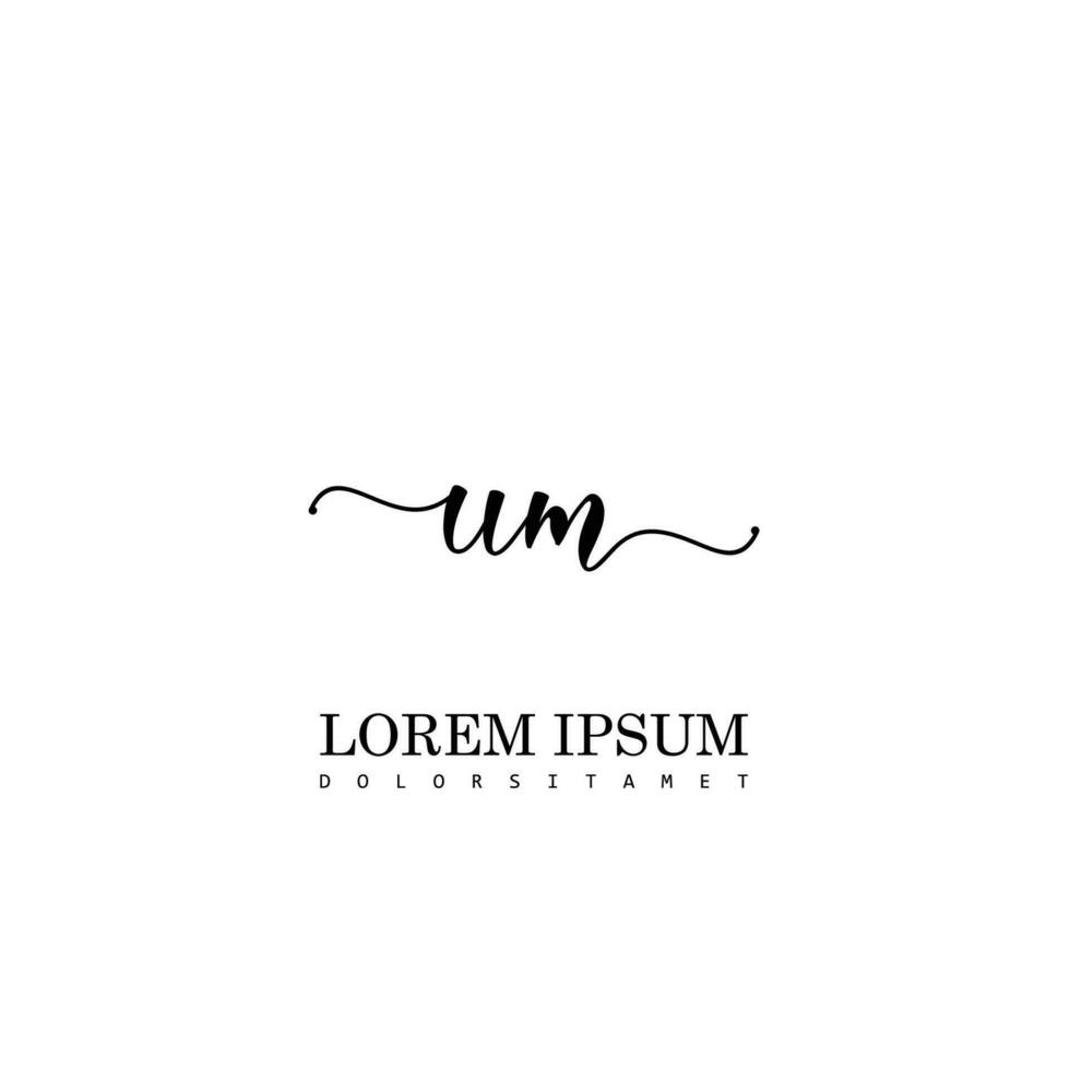 UM Initial Handwriting Template Design vector
