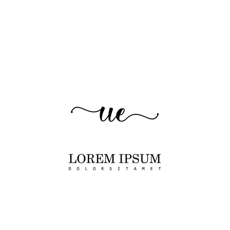 UE Initial Handwriting Template Design vector
